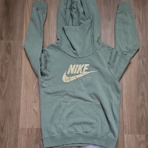 Nike Women's Olive Hoodie with Gold Logo